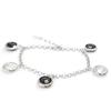 [E9184] - Silver Bracelet 'Linda' Black White (rhodium-plated) - 15 Mm