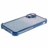 For iPhone 16 Case Electroplating Clear TPU Phone Cover with Lens Film and Glitter Card - Blue