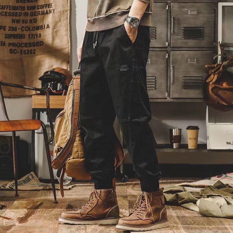 Мужской комбинезон свободного кроя в стиле «американский ретро» с широкими штанинами — осенние повседневные прямые брюки