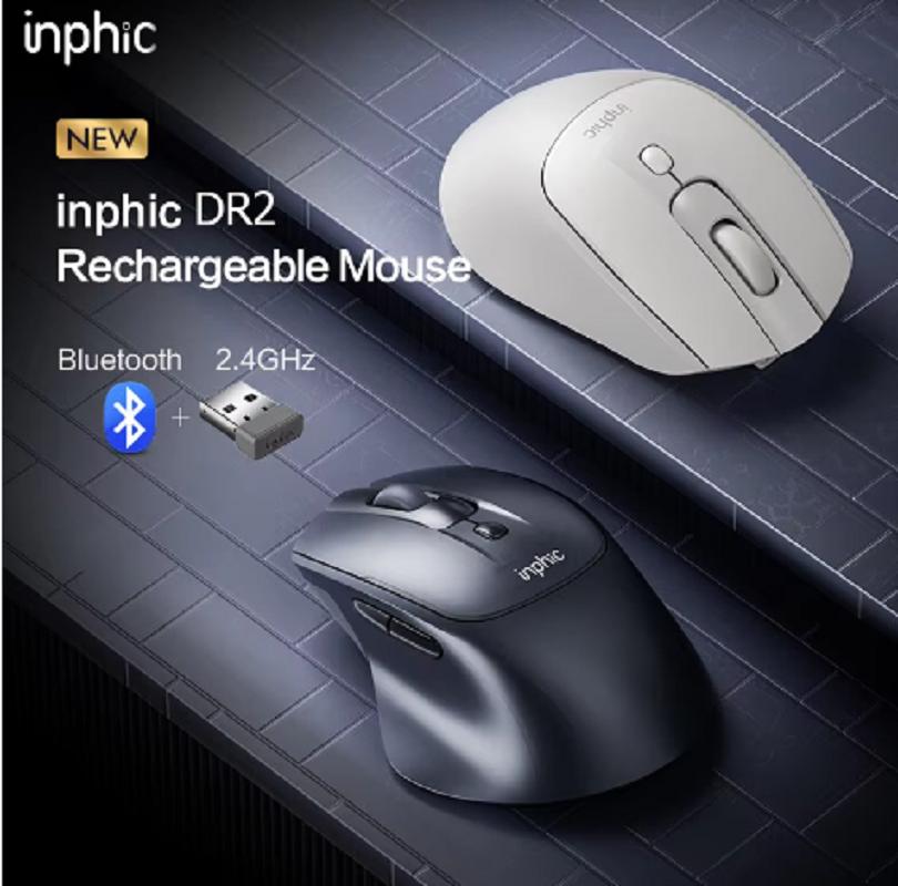 Inphic DR2 беспроводная Bluetooth-мышь с тремя режимами бесшумной зарядки для ноутбука, офиса, мобильного телефона, планшета, универсального