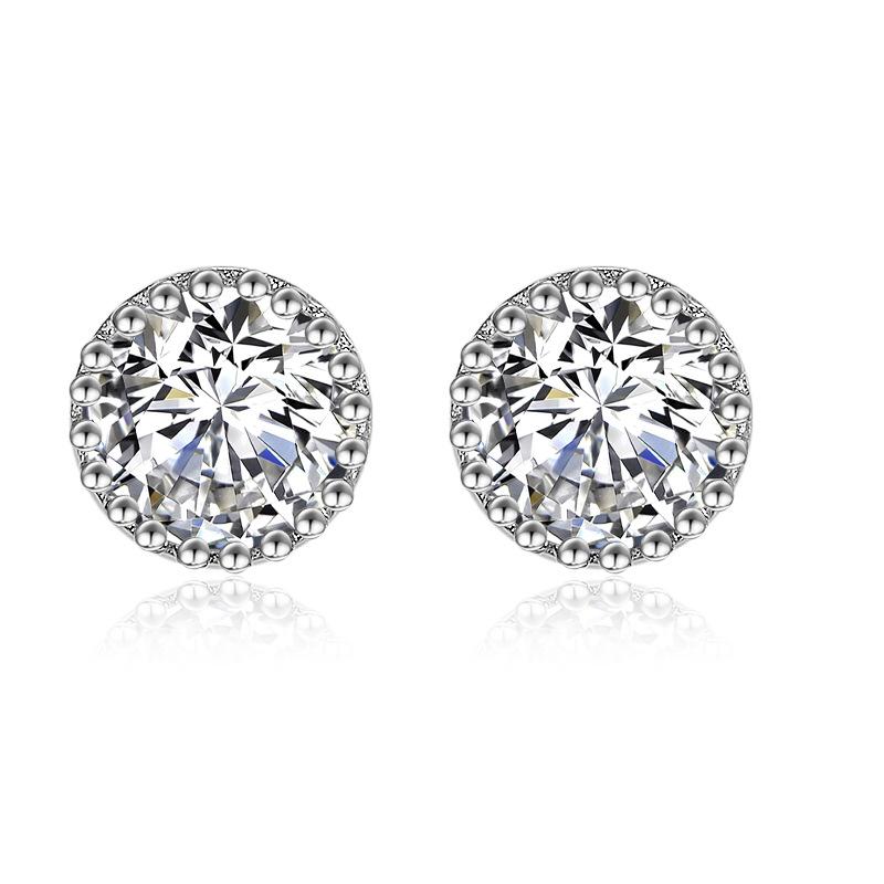 Серьги из стерлингового серебра 925 пробы, новые женские модные украшения, высокое качество, синие, розовые, белые, фиолетовые, с кристаллами циркона, хит продаж, серьги