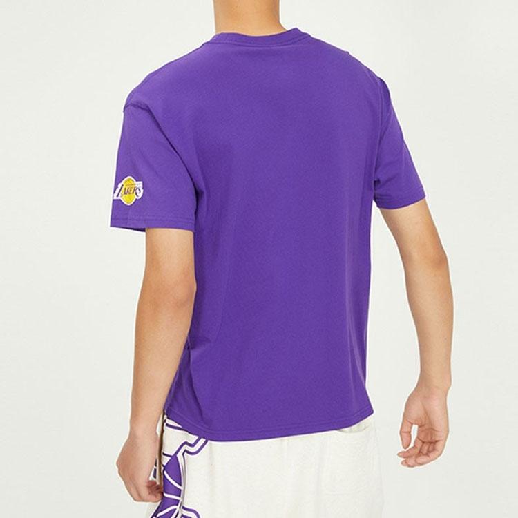 Air Jordan Los Angeles Lakers Alphabet Printing Round Neck Short Sleeve Purple Men's DA6513-547