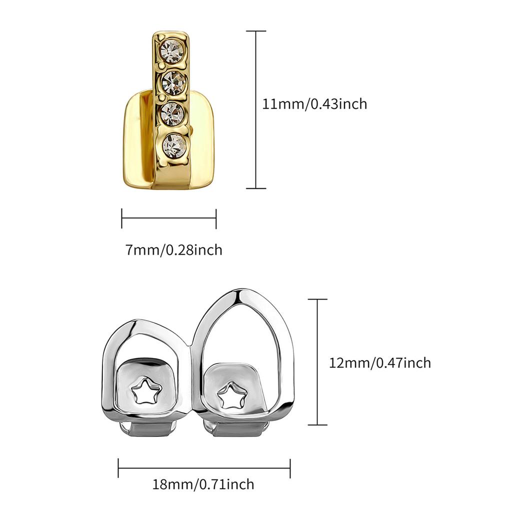 Стильные полые зубные накладки Вертикальная планка Зубная накладка Зубные грилзы Брекеты Модные зубные накладки Уникальные зубные украшения