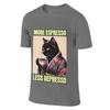 More Espresso Less Depresso Meme  Funny Coffee Cat Vintage Poster Fitness Reversible Tshirtniche Design Faderesistant Tee
