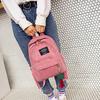 Corduroy Backpack For Women Cute Tassel Student School Bag Casual Knapsack