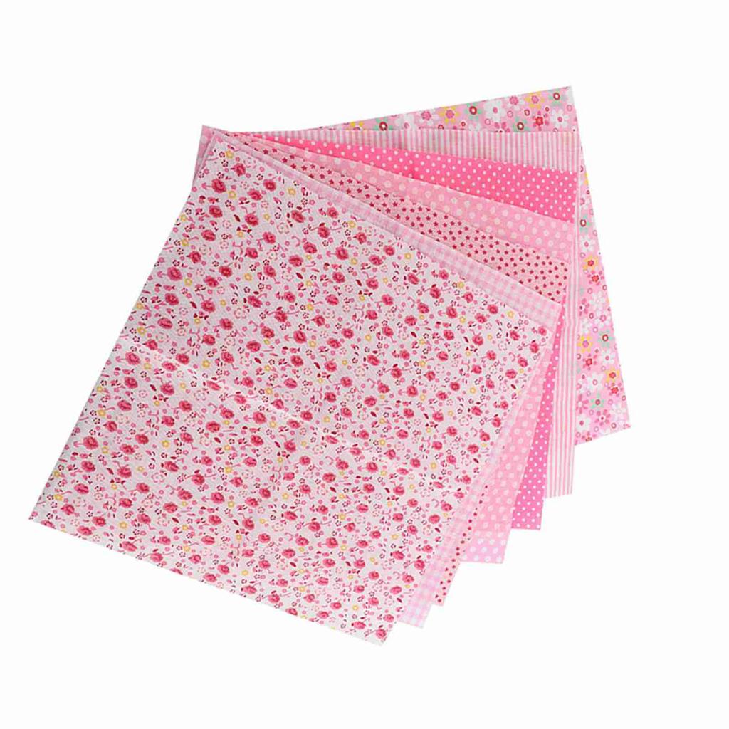 3 Types 7pcs 50*50cm Cotton Fabric DIY Assorted Squares PreCut Bedding Suite Quarters Bundle