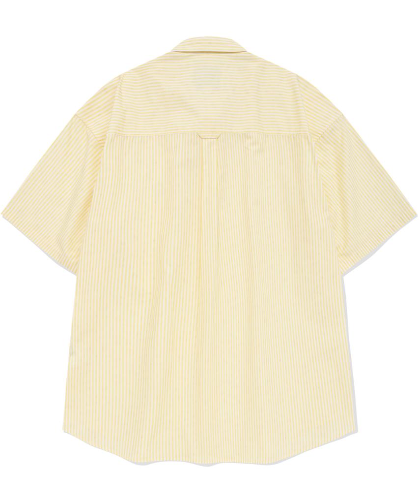 COVERNAT Drawing Stripe Half Shirt Yellow
