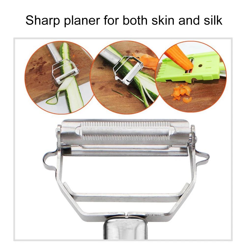 Многофункциональная овощечистка с двойными лезвиями, кухонный инструмент для чистки фруктов и картофеля, портативный овощерез, инструменты для терки