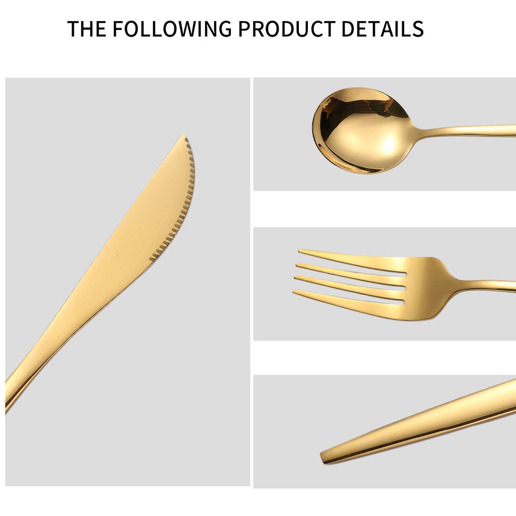 Набор столовых приборов Посуда из нержавеющей стали Набор из 24 ножей Вилки и ложки