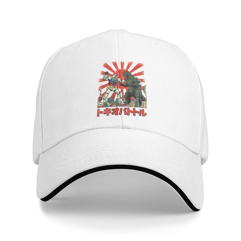 Gundam vs Godzilla Baseball Cap Classic Trucker Hat Spring Women Unisex Hiking Fishing Baseball Caps