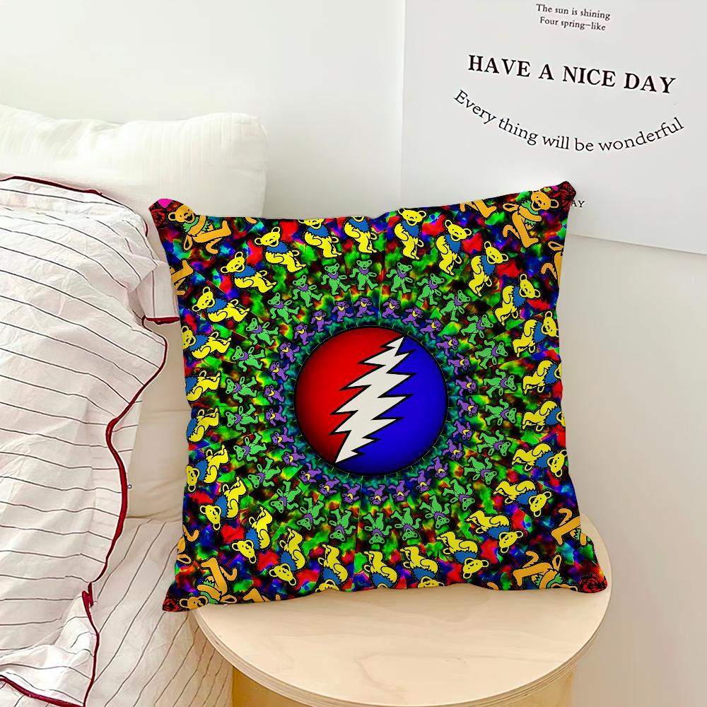 band GGrateful DDeadD cushion cover soft pillowcase for Sofa Home Living Room bedside Decor pillow cover Gift Party hogar