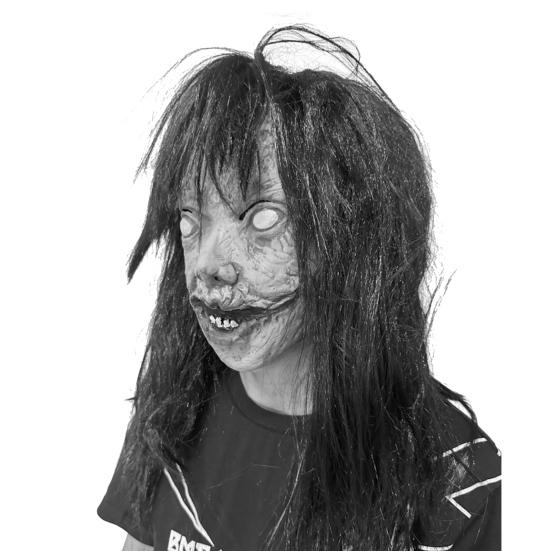 Хэллоуин Ужас Гримаса Призрак Маска Страшная Маска Зомби из Латекса на Всю Голову с Волосами Жуткий Костюм для Косплея на Хэллоуинскую Вечеринку