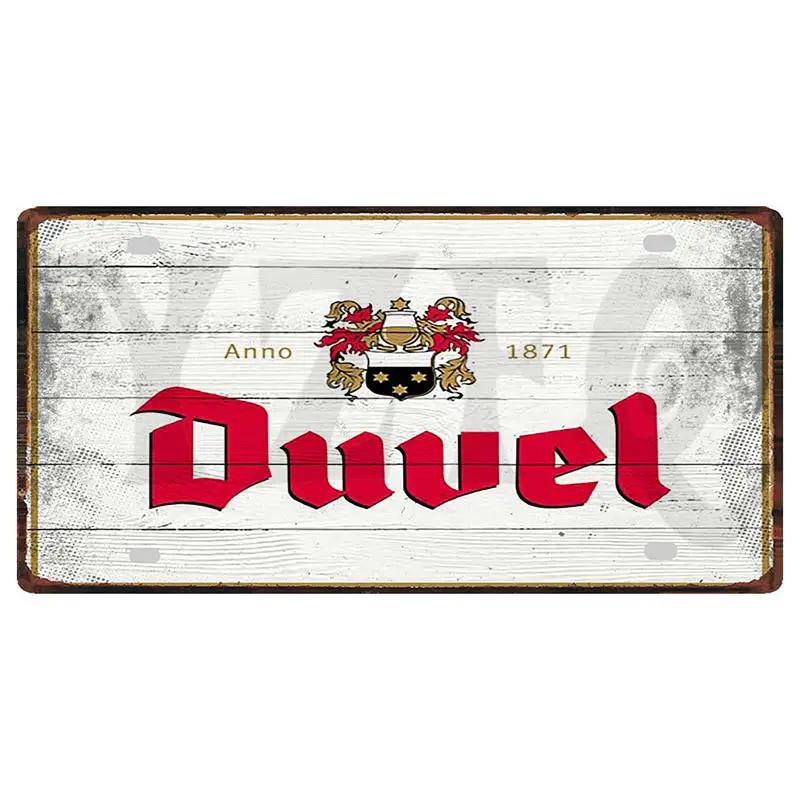 Металлическая табличка Бельгийское пиво 6x12 дюймов Duvel Jupiler Zot Пластина для стены Дома Ресторана Ремесленное Декорирование 30X15CM DC-1636A