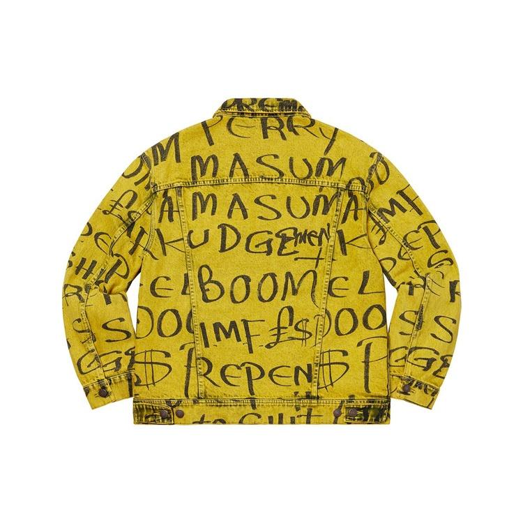 Supreme Black Ark Denim Trucker Jacket 'Yellow Black' Men's SUP-FW20-202