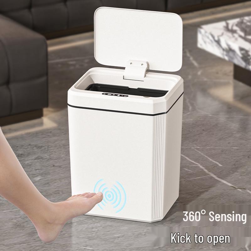 Умное Автоматическое Индукционное Мусорное Ведро - Бесконтактное, Запахонепроницаемое, Роскошное Ведро для Хранения для Ванной Комнаты