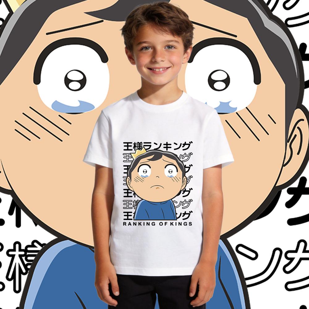Boys Girls Ousama Ranking Bojji Anime Print Tee 100 Percent Cotton T Shirt Kids Casual Summer Short Sleeve Shirt
