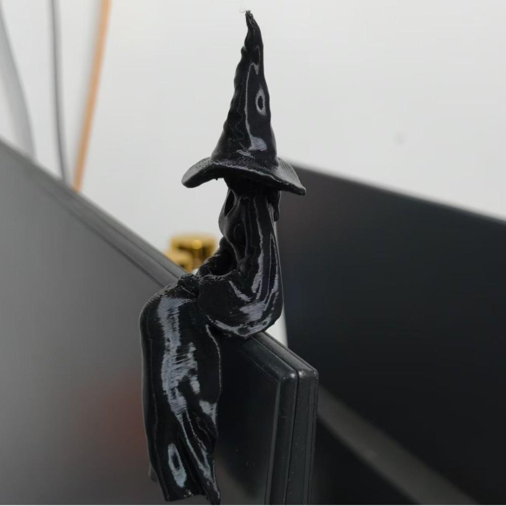 Plastic Halloween Sitting Witch Figurine 3D Printed Mystery Witch Ornament  Living Room