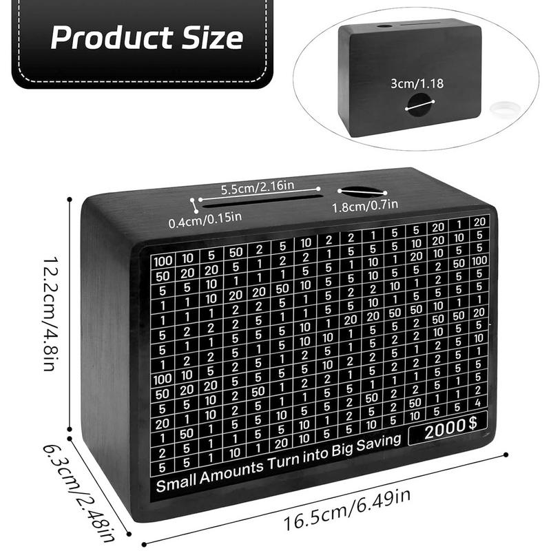 Копилка 500/1000/2000/3000/5000/10000 евро/долларов США Копилка со счетчиком Деревянная копилка для сбережений Цели и коробки с числами