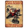 Retro Wall Art Two Wheels MoveThe Soul Sign Weathered Finish Ideal for Cafe Interiors Home Decor  Unforgettable BikerGifts