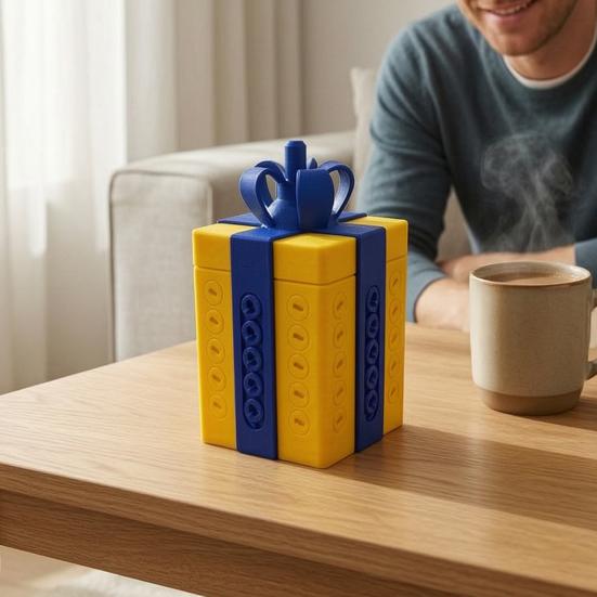 Sturdy 3D Printed Gift Cases Puzzle Box with Hidden Storage Compartment for Pranks And DIY Assembly Boxes Party Surprises, Reusable Integrated