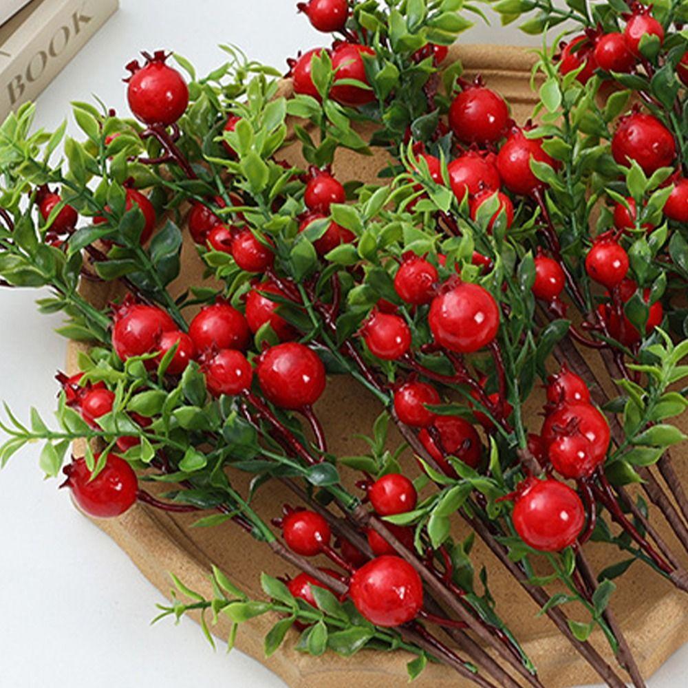 24 Fruit Artificial Pomegranate Branches Realistic Foam Fruits Branches Home Living Room Decor