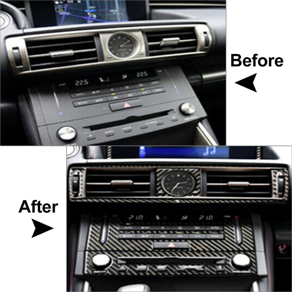 Air Vent AC & CD Panel Cover Trim Carbon Fiber For Lexus IS250 IS350 2014-2018