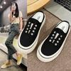 2025 новые повседневные парусиновые туфли без каблука, универсальные, ленивые, на платформе с одним педалем, сумка-голова, полушлепанцы, женские летние