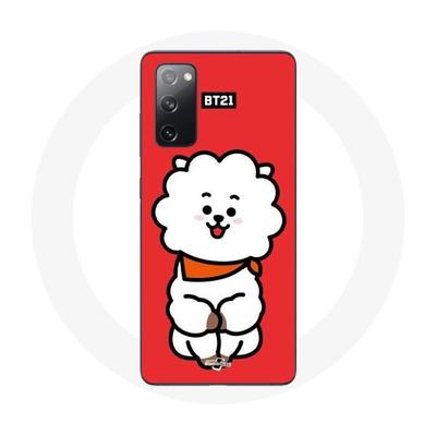 Чехол для Samsung Galaxy S20 FE BTS Bangtan Boys BT21 RJ от Джина Красный фон