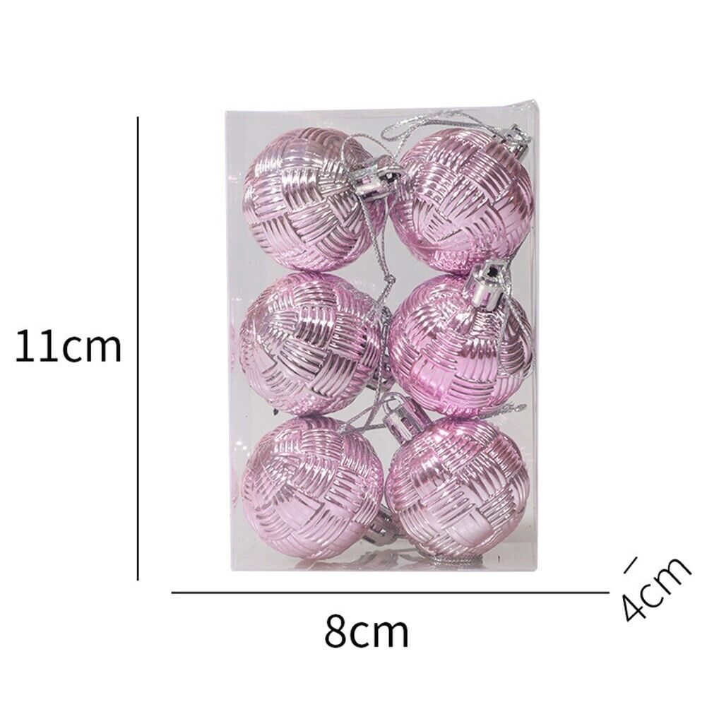 6PCS Christmas Hanging Ball Ornaments Shatterproof Xmas Tree Ornaments Kit Christmas Decorations Balls for Holiday Wedding Party Decor