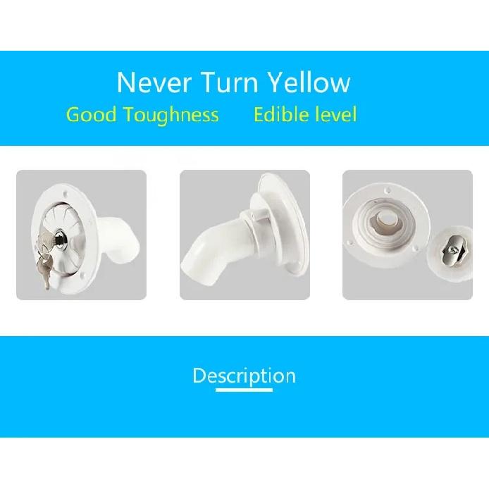 TYTXRV RV Accessories Caravan White Round Gravity Water Inlet with Lock for RV Boat Camper Trailer Exterior Hatch