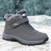Fashion Winter Men's Boots Plush PU Leather Waterproof Women Shoes Climbing Hiking Shoes Unisex Outdoor Plush Warm Winter Boots