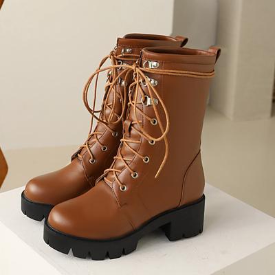 Мода 2024 года, качественные женские ботильоны на высоком каблуке, черные туфли с кружевным декором, на шнуровке, на толстом каблуке, модные ботинки на платформе