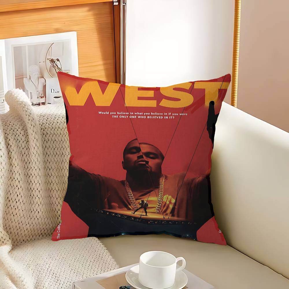 K-Kanye W-West Rapper Cushion Cover Polyester Sofa Cushions Decorative Throw Pillows Home Decoration Pillowcover