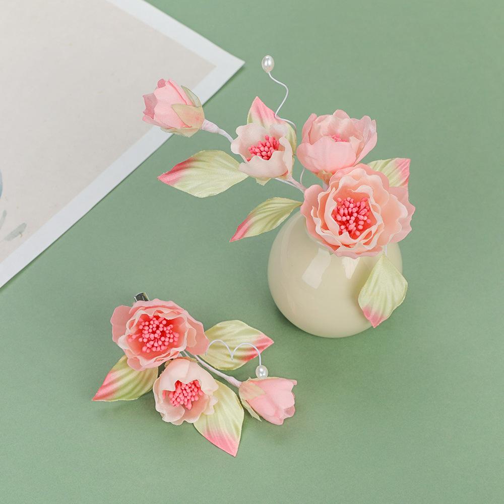 Заколки для волос в виде цветка, вилки, китайские аксессуары для волос ханьфу для женщин, вилка-шпилька ручной работы, винтажные свадебные украшения для волос в стиле ретро, короны для девочек и женщин