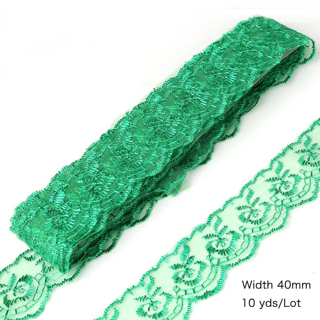 10yards/lot Multi-Color Lace Trim Fabric 40MM Embroidered Net Lace Trim For Sewing Decoration DIY Embroidered Lace Ribbon