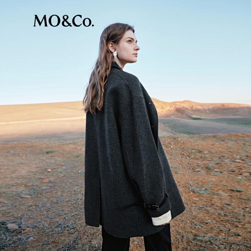 MO&Co. Merino Wool High-Neck Mid-Length Double-Faced Coat