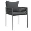 VidaXL Garden Chairs with Cushions Set of 4 Black 54x61x83 Cm Rattan 3187089