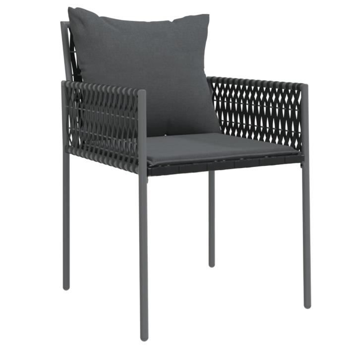 VidaXL Garden Chairs with Cushions Set of 4 Black 54x61x83 Cm Rattan 3187089