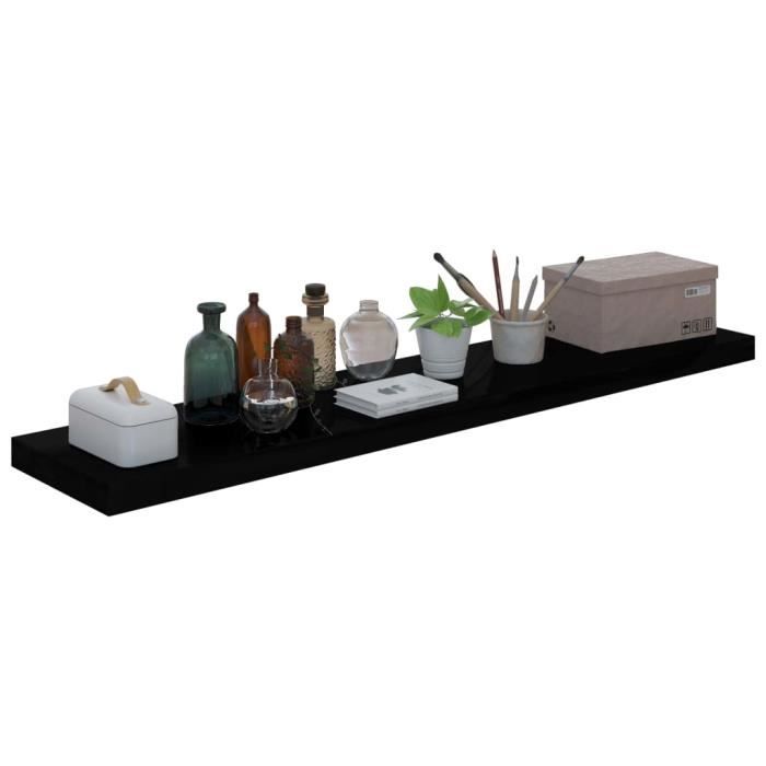 VidaXL Étagère murale flottante Noir brillant 120x23,5x3,8 cm MDF