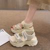 Sports Sandals Women's 2025 Summer New Platform Women's Shoes Fashion Solid Color Velcro Beach Casual Women's Sandals