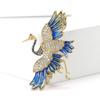 Fashion Antique Temperament Copper Zircon Red-Crowned Crane Brooch Literary And Artistic Men'S And Women'S Clothing Corsage Jewelry Pin