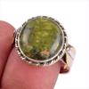 Натуральный драгоценный камень унакит двухцветное ювелирное кольцо из стерлингового серебра 925 пробы размер 9 T0k02