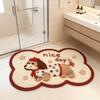 Non-Slip Diatomaceous Earth Bathroom Mat, Cute Dirt-Resistant Toilet Floor Mat