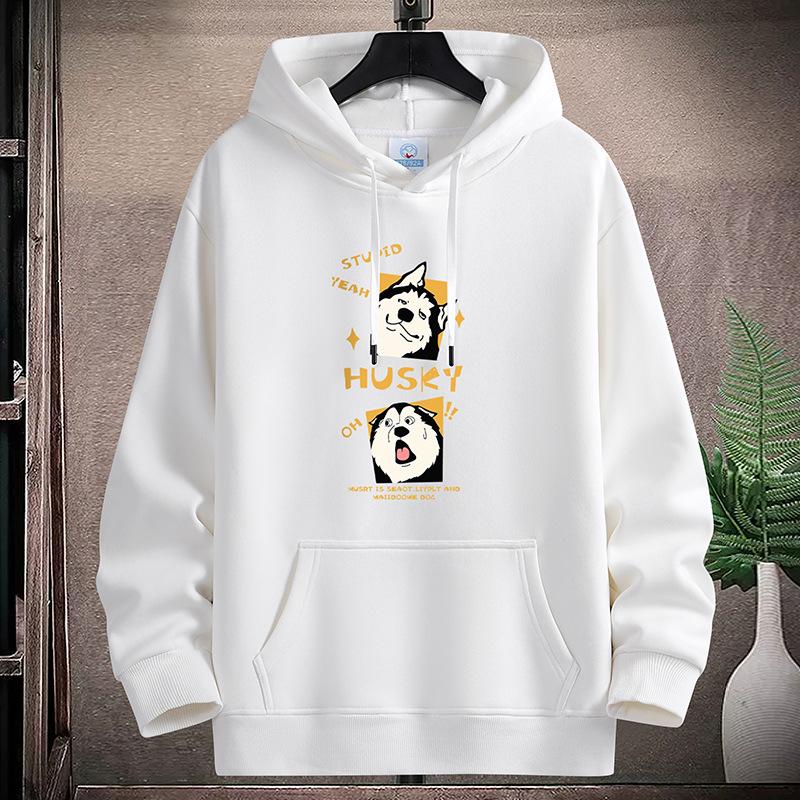 Cute Dog Pattern Mens Hooded Hoodie Sportshirt Plus Size Boys Pullovers M-5XL
