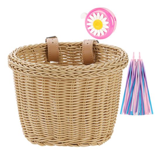 Передняя корзина для велосипеда с регулируемым ремнем, большой вместимостью, прочный несущий велосипедный руль