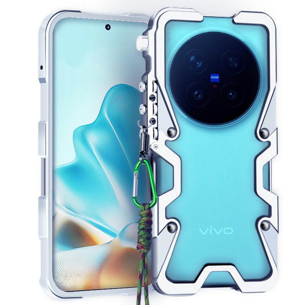 For vivo X300 Pro 5G Bumper Case Aluminium Alloy Metal Phone Shell Cover with Strap
