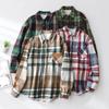 Women's Casual Plaid Padded Warm Long Sleeve Shirt Top Jacket
