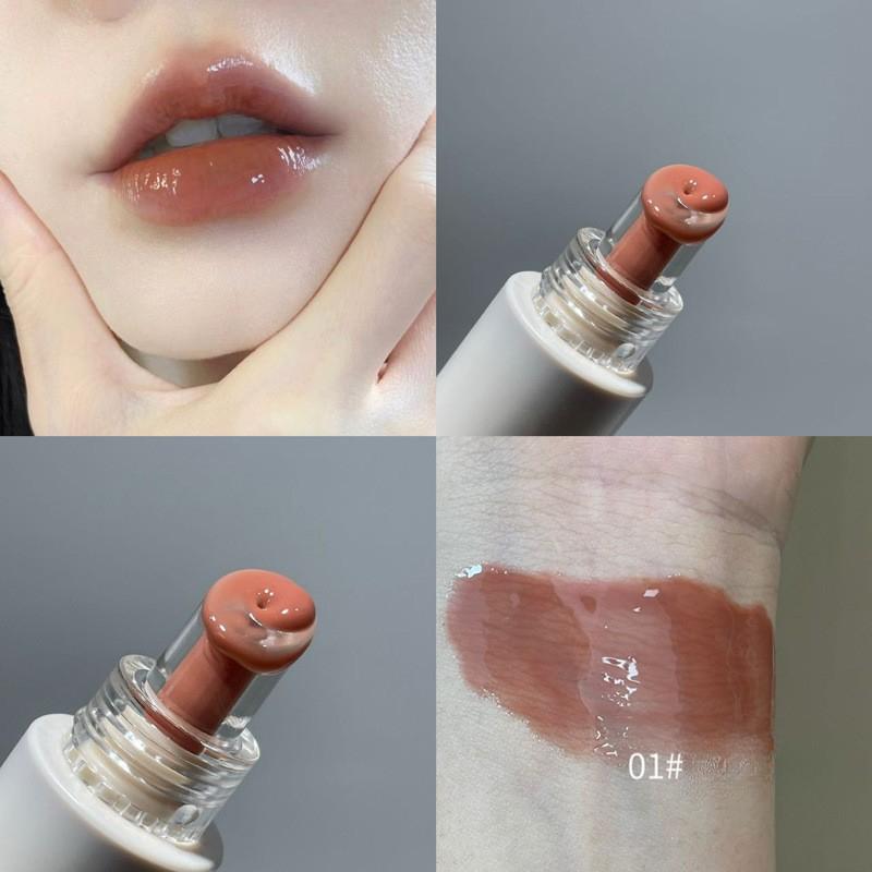 Crystal Frozen Mirror Lip Glaze, Water-gloss Mirror Pouty Lips, Moisturizing, Long-lasting, Whitening Lipstick, Tender Lip Gloss