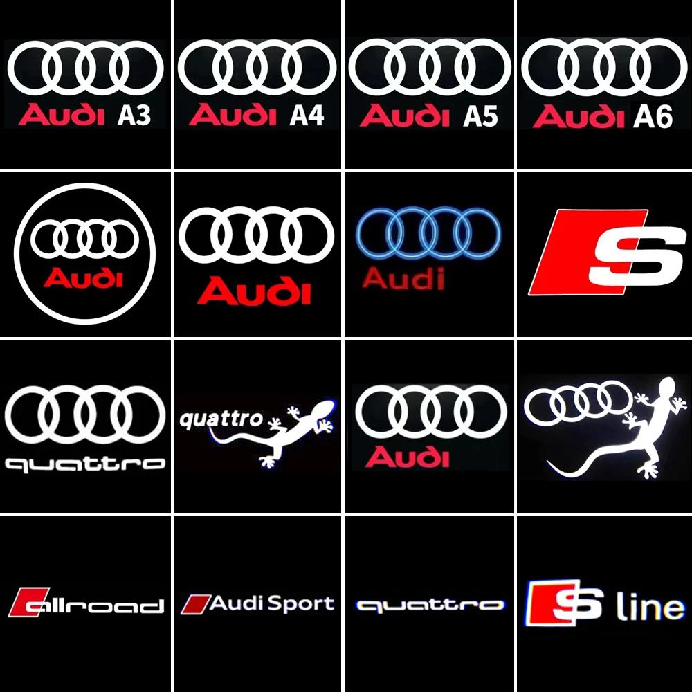 Для Audi S S3 2/4дв Светодиодная подсветка дверей автомобиля 'Добро пожаловать' Для AUDI A5 A6 C5 C6 A3A4 B5 B6 B7 B8 B9 A7 A8 Q7 Q5 Q3 RS TT sline quattro Проекционная лампа с логотипом