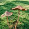 2PCS Stylish Mushroom Shape Garden Stake Antique Iron Art Ground Stake Weather Resistant Decoration For Outdoor Space
